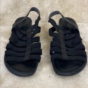 9.5-10 Women's Black Elaatic Comfort Sandals